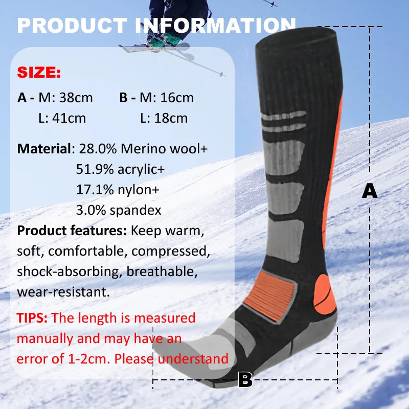 1 paire de chaussettes de Ski  - Thermal Sock Winter avis et prix